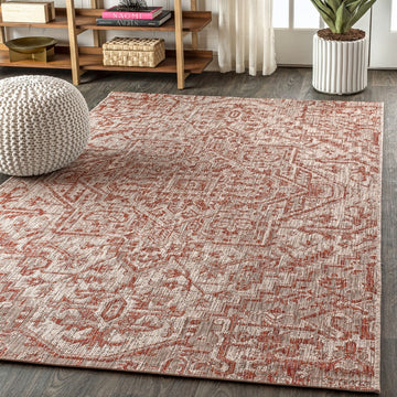 Estrella Bohemian Medallion Textured Weave Indoor/outdoor Area Rug